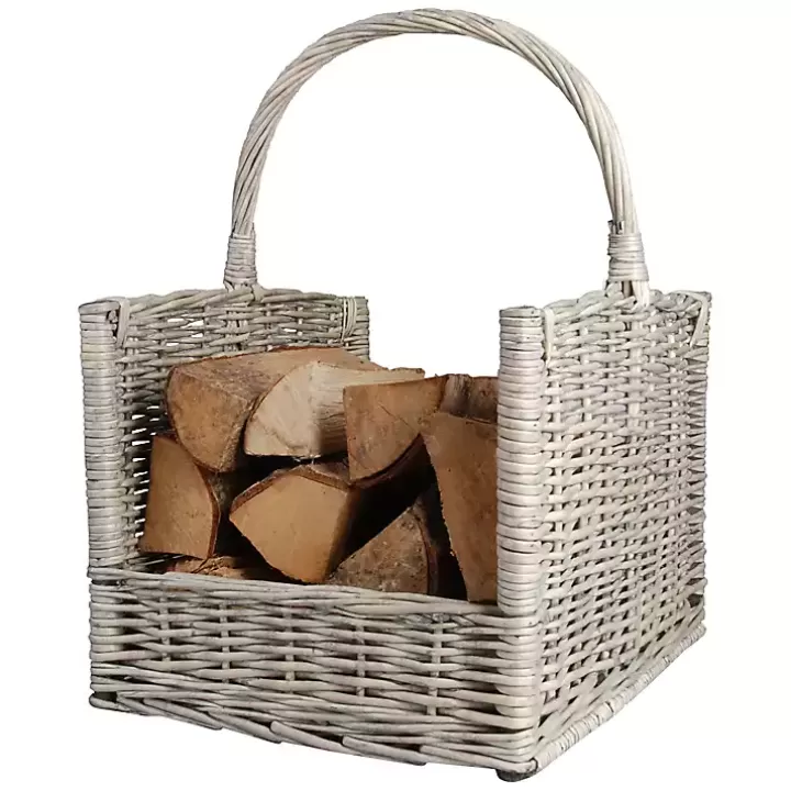 Outlet Willow Branch Firewood Basket Garden Decor
