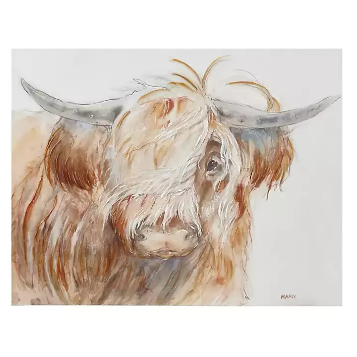 Fashion Windswept Highland Bull Canvas Art Print Canvas Art