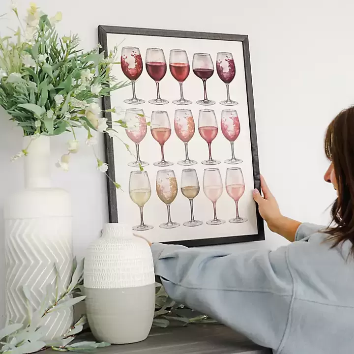 Online Wine Glasses Framed Art Print Framed Art