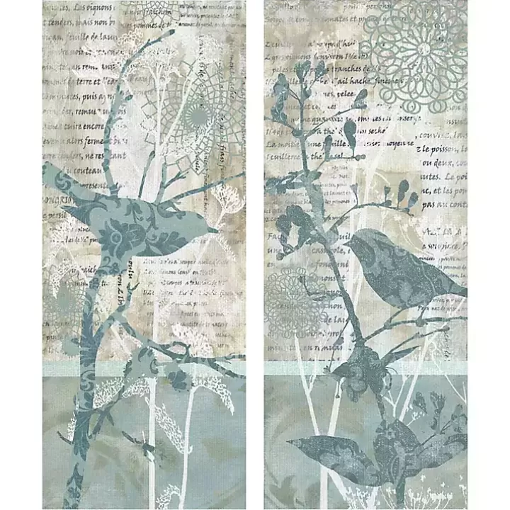 Outlet Winter Birds I & II Canvas Art Prints, Set of 2 Canvas Art