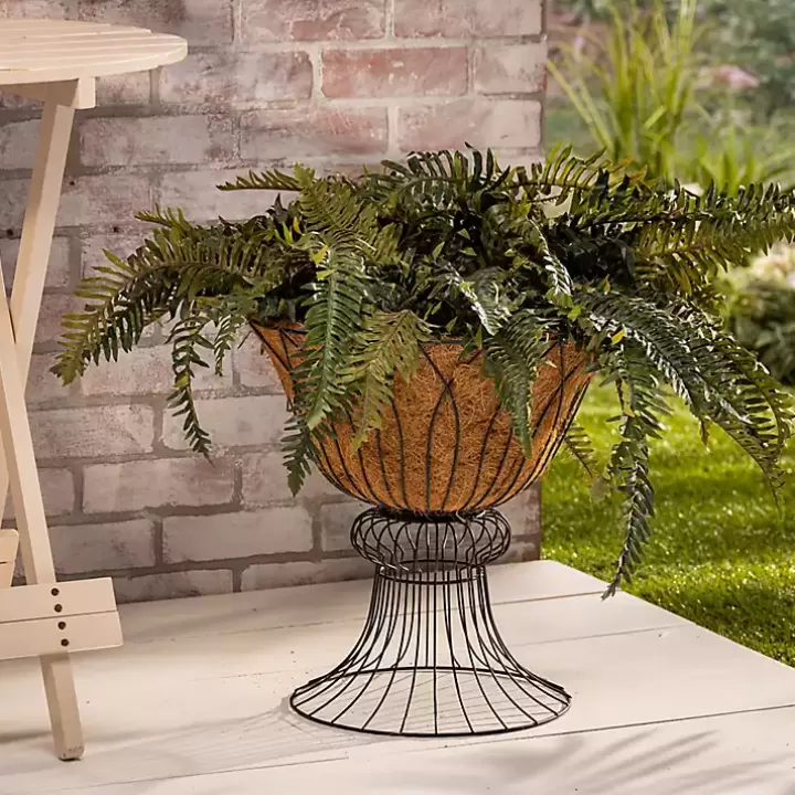 Clearance Wire Hourglass Planter with Coco Mat Liner Planters