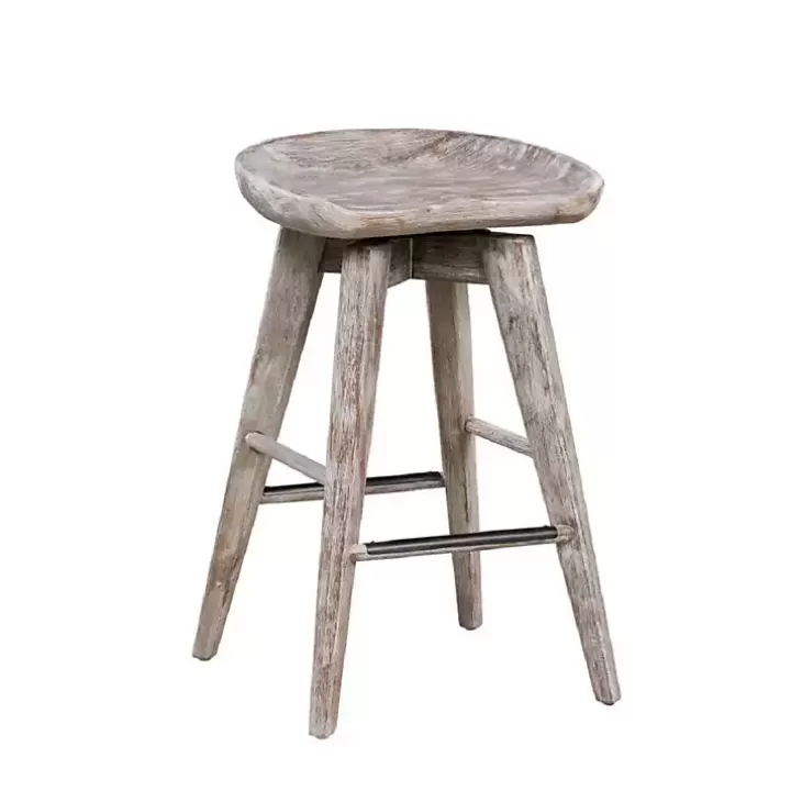 Cheap Wirebrushed Barnwood Swivel Counter Stool Bar Stools & Counter Height Stools