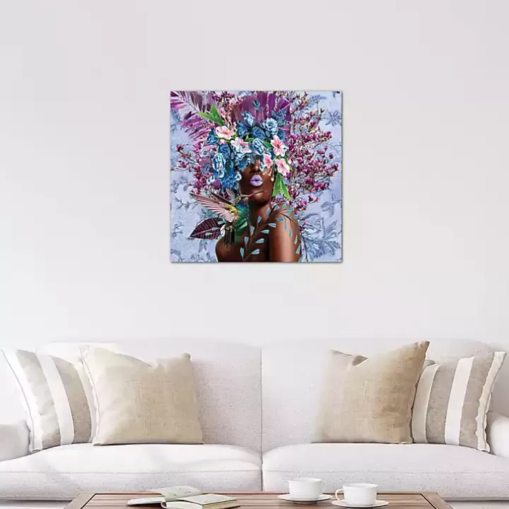 Clearance Woman in Bloom Purplicious Giclee Canvas Art Print Canvas Art