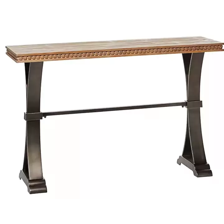 New Wood & Metal Trestle Base Console Table Console Tables