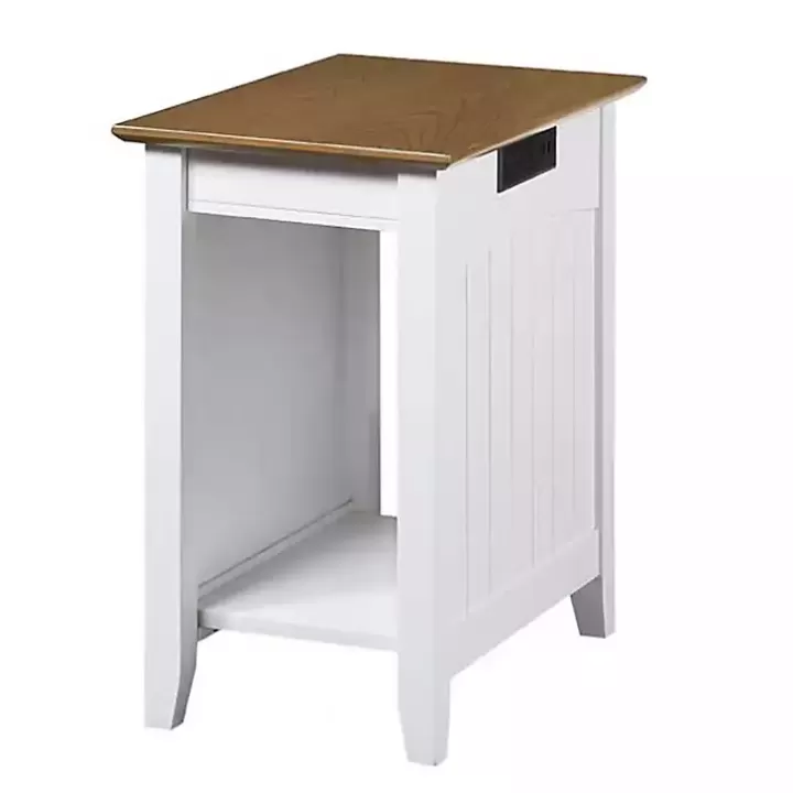 Shop Wood & Two-Tone Charging Open Accent Table Accent & End Tables