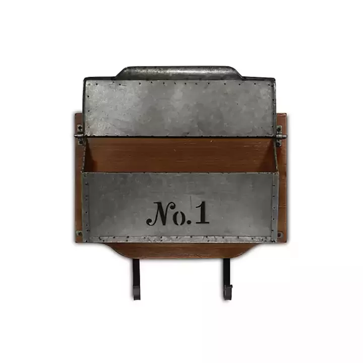 Cheap Wood and Metal Wall Storage Mail Box with Hooks Wall Storage