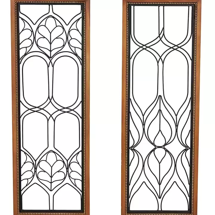 Clearance Wood and Metal Wire Wall Plaques, Set of 2 Wall Plaques