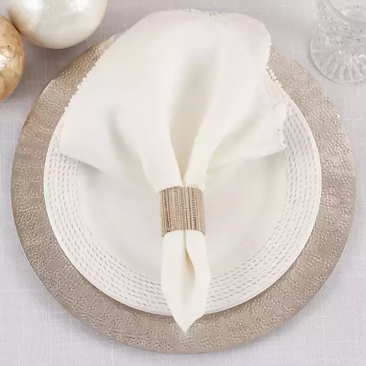 Online Woven Neutral 4-pc. Napkin Ring Set Table Linens