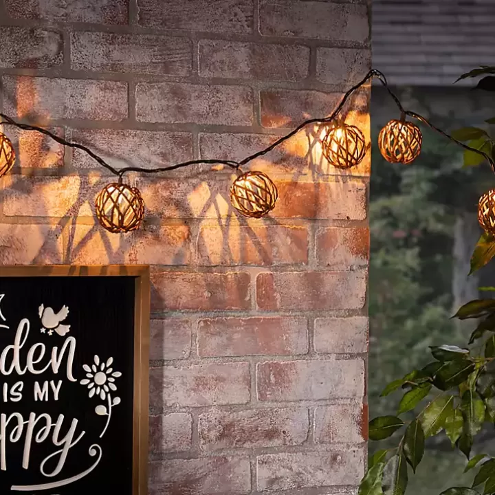 Hot Woven Rattan Bulb Outdoor String Lights Outdoor Lighting