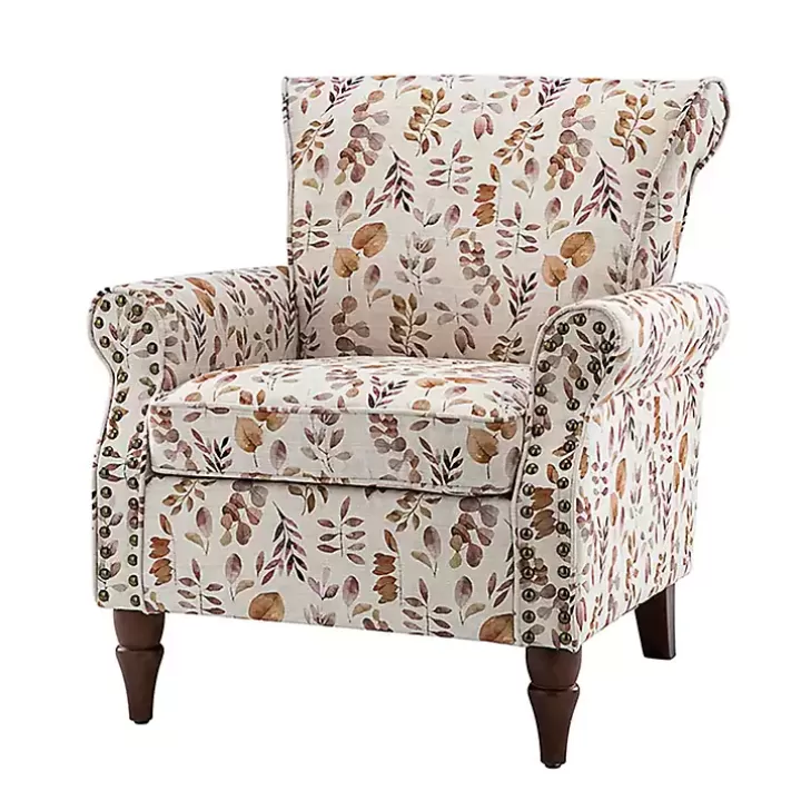 Hot Yellow and Orange Leaf Upholstered Accent Chair Accent Chairs