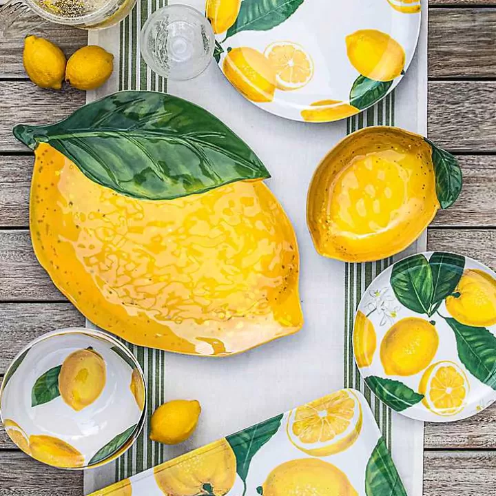 New Lemon Melamine Cereal Bowls, Set of 6 Outdoor Dining