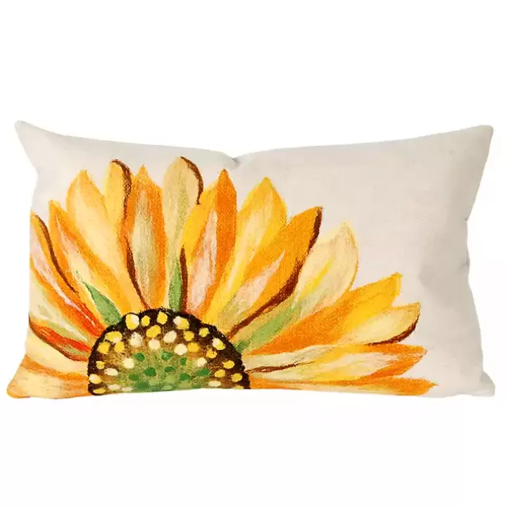 Sale Yellow Sunflower Indoor/Outdoor Accent Pillow Outdoor Cushions & Pillows